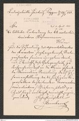 k.k. naturhistorisches Hofmuseum, Intendanzakten 1885-1896 (Hauer), Aktenzahl Z.231.a/1888, Seite 1